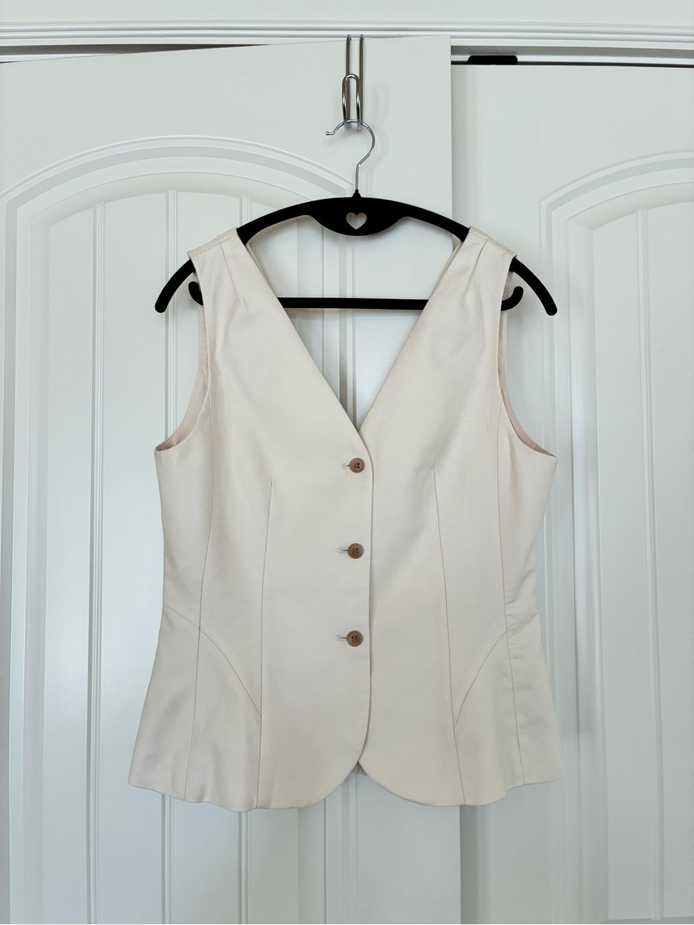 H&M Cream Tailored Button-Front Vest size small